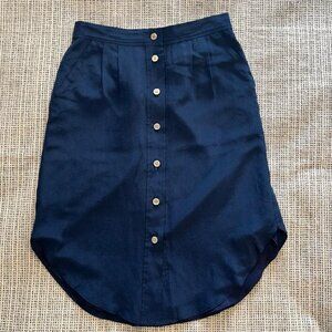 Madewell Button Skirt Size S in Blue